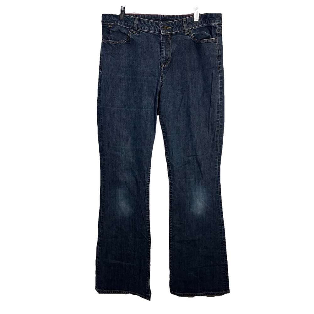 Talbots‎ Signature Boot Womens Size 12/31 Blue Dark Wash Denim Jeans Stretch